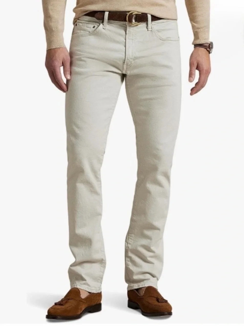 Polo by Ralph Lauren Slim Straight Jeans in Light Beige Size 33X30